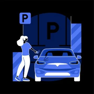 Parking area abstract concept vector illustration. 스톡 일러스트