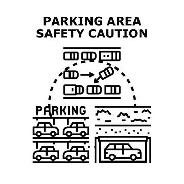 Parking area safety caution vector icon illustration Stock-Illustration
