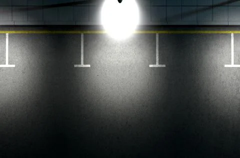 Parking Area Spotlit Stock Illustration