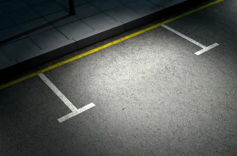 Parking Area Spotlit Stock Illustration