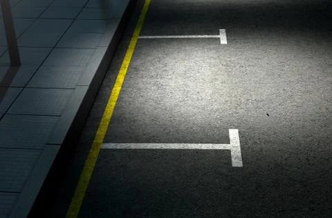 Parking Area Spotlit Stock Illustration