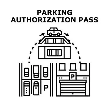 Parking authorization pass concept vector illustration Stock Illustration