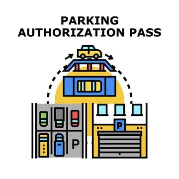 Parking authorization pass concept vector illustration Stock Illustration