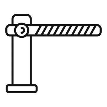 Parking barrier gate automatic entry system access control icon Stock Illustration