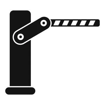 Parking barrier gate closing access icon showing restricted area Ilustração Stock