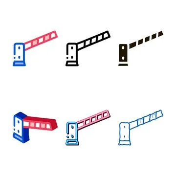 Parking barrier icon vector outline designs Stockillustratie