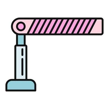 Parking barrier system controlling vehicle access icon Stock Illustration