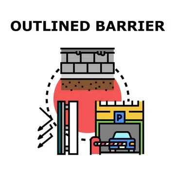 Parking barrier system controlling vehicle access concept Stock-Illustration