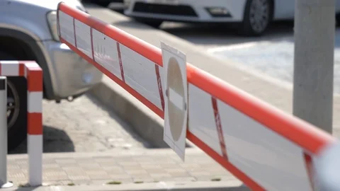 Parking barrier working Stock Footage 103576806