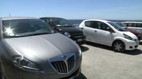 Parking at beach. Stock Footage 11412265