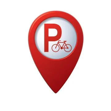 Parking bicycle symbol map pointer Stock Illustration