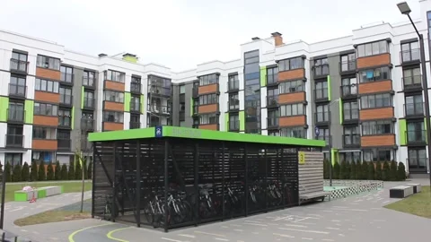 Parking for bicycles Vídeos de archivo 123318549