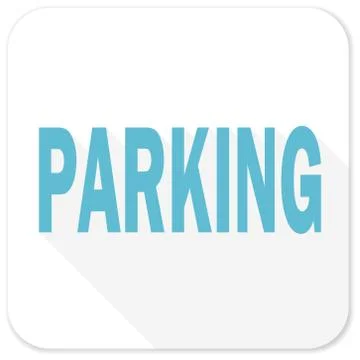 Parking blue flat icon Stock Illustration
