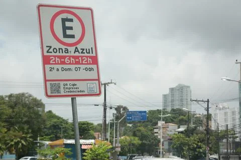 Parking in blue zone area Stock Photos