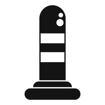 Parking bollard limiting access, simple black and white icon Stock Illustration