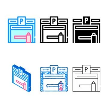 Parking building color icon vector flat concepts Ilustración de archivo