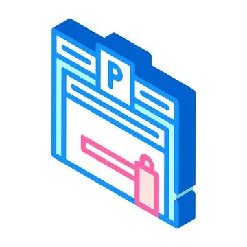 Parking building isometric icon vector color illustration Ilustración de archivo