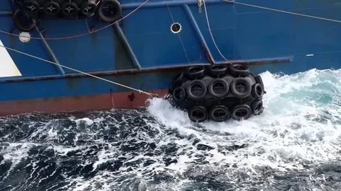 Parking buoy on the ship Stock Footage 79810907