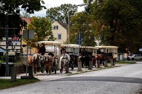 Parking of cabs on carriages. Stock Photos