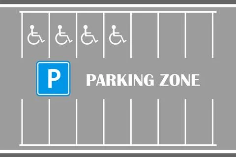 Parking car zone marks isolated on gray background. City street parking. 스톡 일러스트