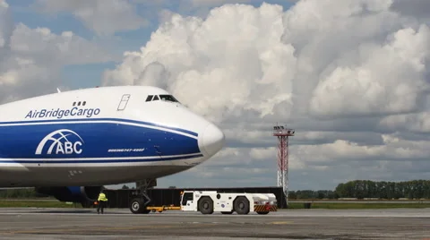 Parking cargo plane Time Lapse Stock Footage 54728777
