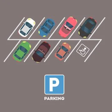 Parking in city. Ilustração Stock
