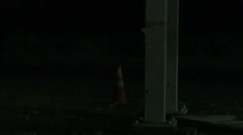 Parking Cone at Night Stock Footage 10681342