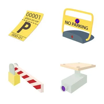 Parking control elements set for car park イラスト素材