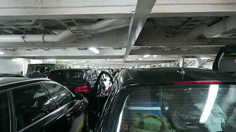 Parking deck in a ferry from Kiel (Germany) to Oslo. 動画素材 66357634