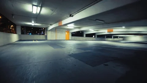 Parking deck at night Stock Footage 71935537