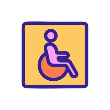 Parking for the disabled icon vector. Isolated contour symbol illustration 스톡 일러스트