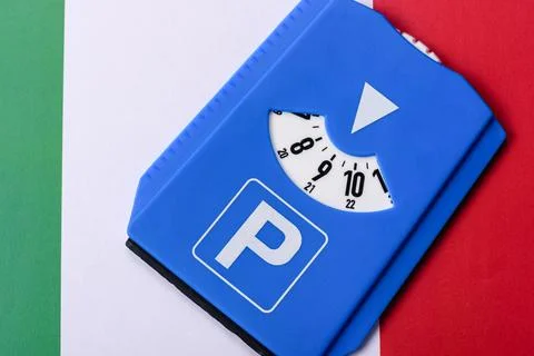 A parking disc, permit, or ticket for measuring time and paying municipal s.. Stock Photos