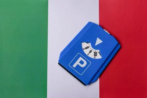 A parking disc, permit, or ticket for measuring time and paying municipal s.. Stock Photos