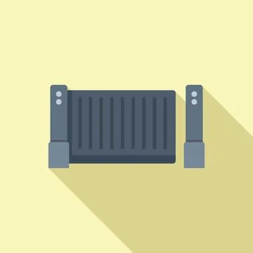 Parking door control icon flat vector. Automatic gate Stock Illustration