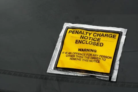 Parking fine on windscreen Stock Photos