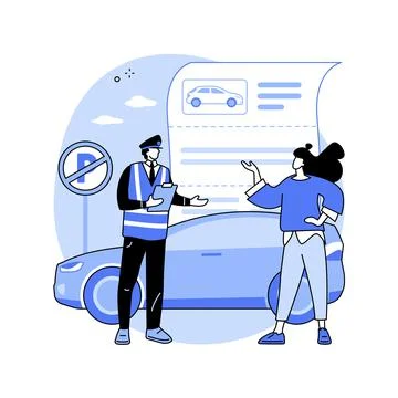 Parking fines abstract concept vector illustration. Stock Illustration