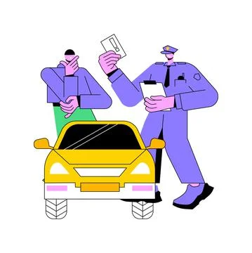 Parking fines abstract concept vector illustration. Stock Illustration