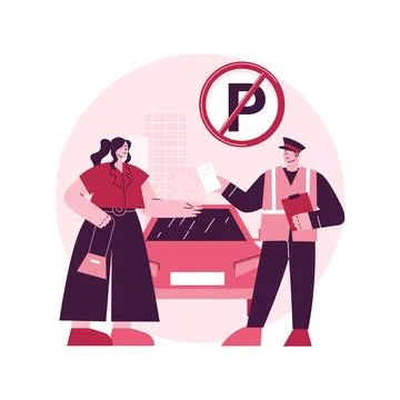 Parking fines abstract concept vector illustration. Stock Illustration
