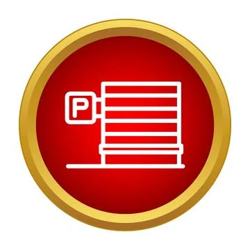 Parking garage building structure showing p sign icon Ilustración de archivo