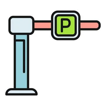 Parking gate barrier icon controlling vehicle access Stock Illustration