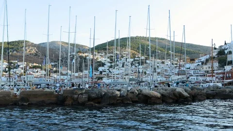 Parking in the harbor Video stock 122940257