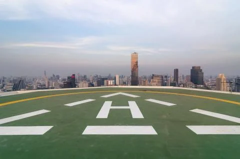 Parking helicopter Foto stock