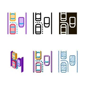Parking help system styles icon vector outline Stock Illustration