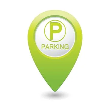 Parking icon on green  pointer Stock Illustration