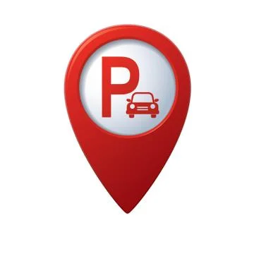 Parking icon red map pointer Stock Illustration
