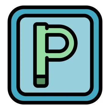 Parking icon vector flat Stock Illustration
