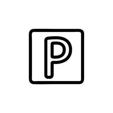 Parking icon vector. Isolated contour symbol illustration Stock Illustration