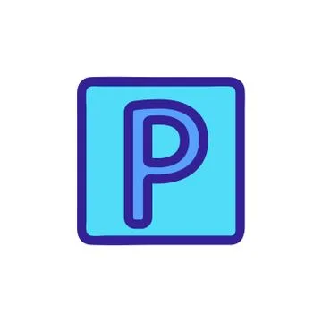 Parking icon vector. Isolated contour symbol illustration Stock Illustration