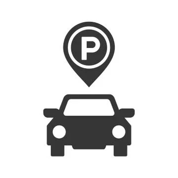 Parking Icon on White Background. Vector Stock Illustration