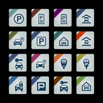 Parking icons Stock Illustration